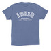 10010 Varsity White, a Lavender Blue Premium Cotton Tee