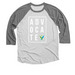 ADVOCATE TEE - Autism Acceptance Month, a Premium Heather and Heather White 3/4 Sleeve Baseball Tee