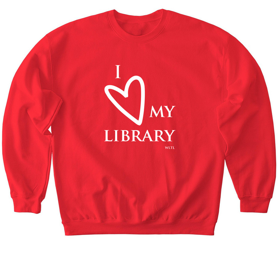 I&nbsp;? my Library, a Red Softstyle Crewneck Sweatshirt