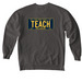 BG Tag Teacher, a Pepper Comfort Colors Crewneck Sweatshirt (back-view)