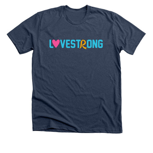 LOVESTRONG, a Heather Navy Premium Unisex Tee