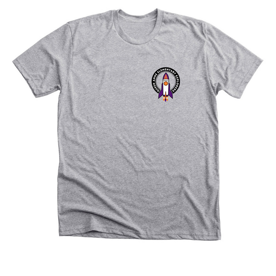 QAE Explorer Adult Sizes, a Athletic Heather Premium Unisex Tee