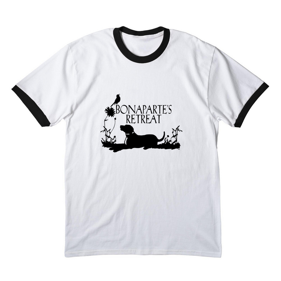 New White Logo T!, a White/ Jet Black Cotton Ringer Tee