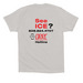 No Red Circle (design on back only), a Solid Athletic Grey Premium Cotton Tee (back-view)