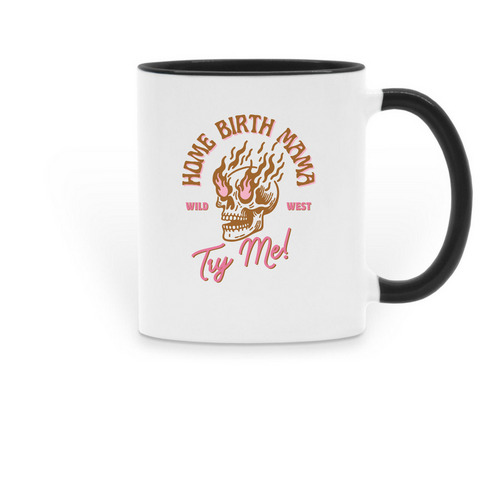 Coffee or Death, a Black Two-Tone Ceramic Mug