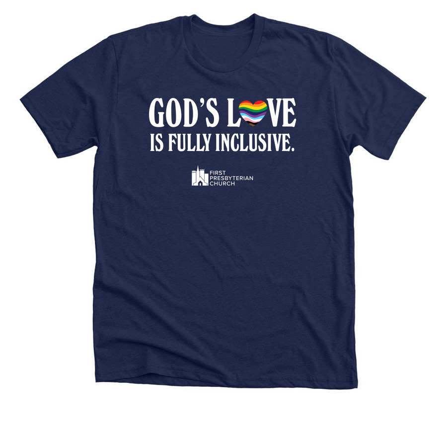 God's Love ? Pride 2026, a Solid Navy Blend Premium Unisex Tee
