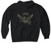 RAUSEO, a Black Gildan Softstyle Pullover Hoodie (back-view)