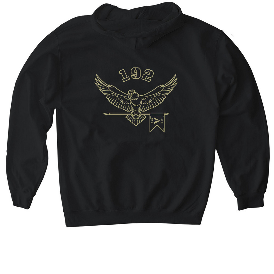RAUSEO, a Black Gildan Softstyle Pullover Hoodie (back-view)