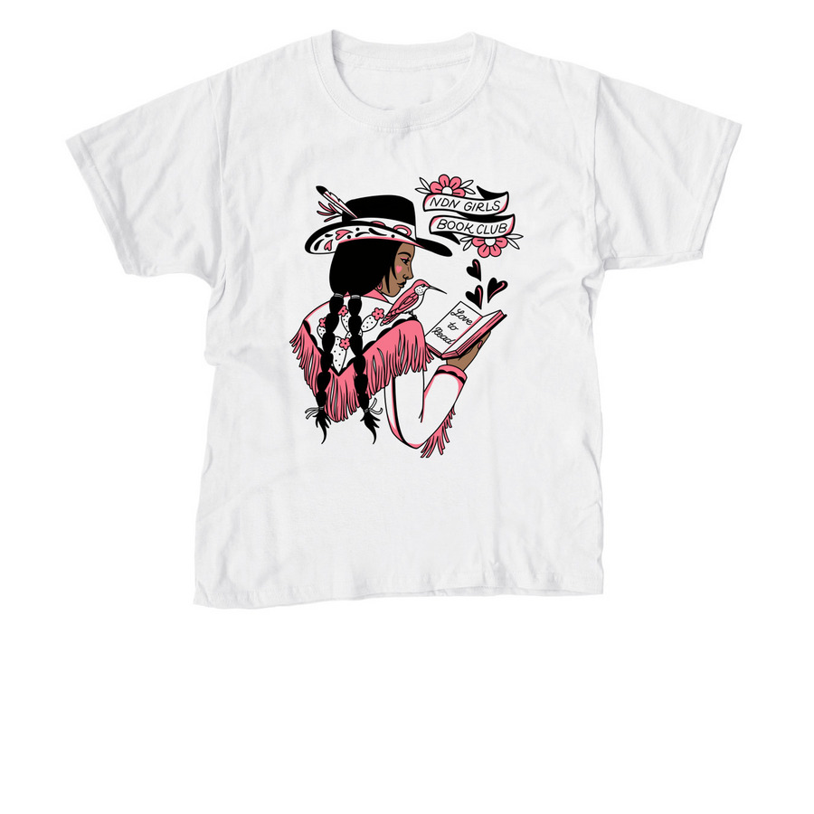 JARA NEZ x Pink Cowgirl, a White Youth Unisex Tee