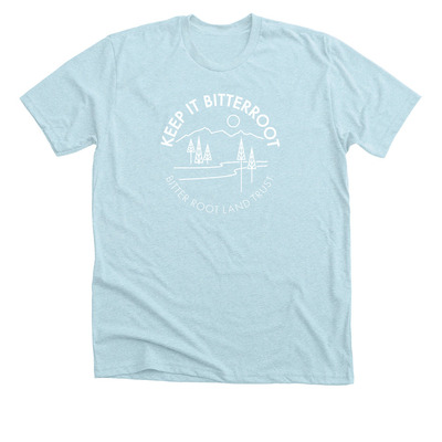 Keep it Bitterroot&nbsp;, a Heather Ice Blue Premium Unisex Tee