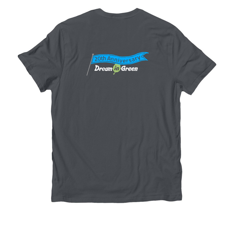 20th Anniversary, a Terrain Grey Allmade Organic Cotton Unisex Tee (back-view)