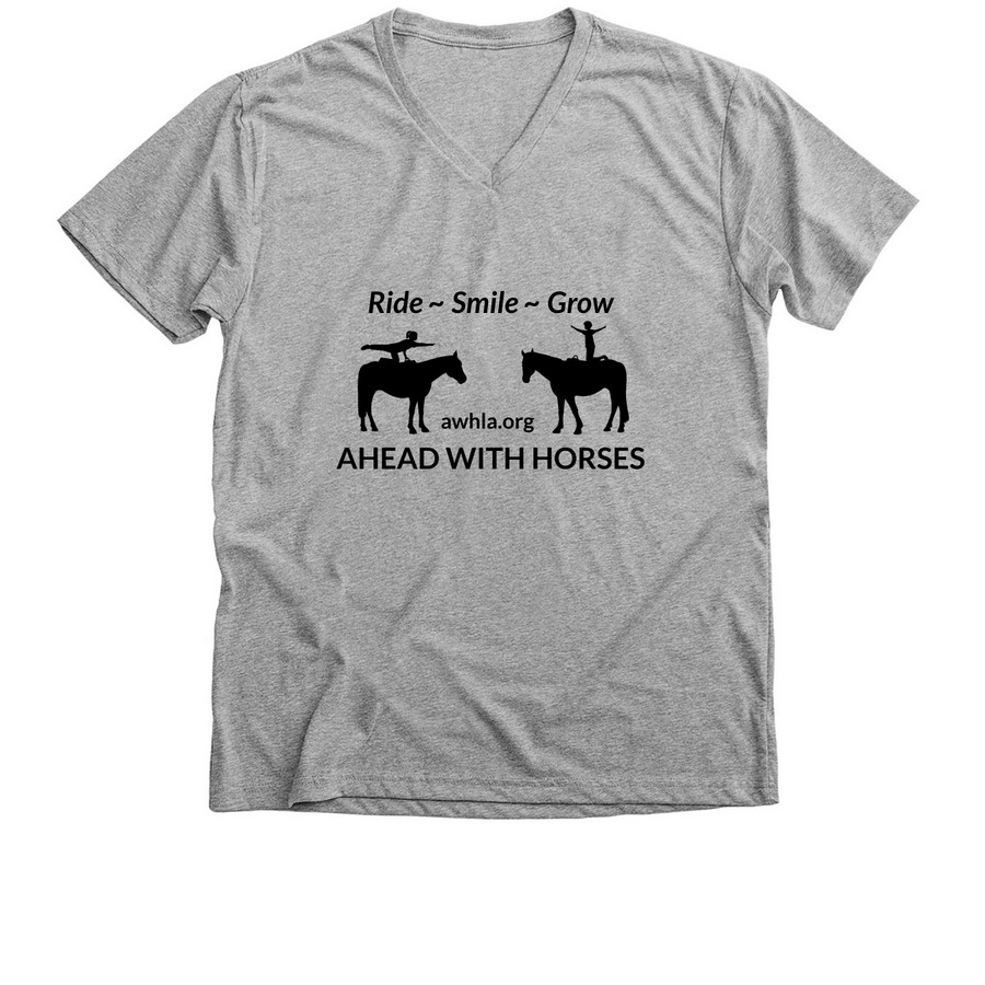 AHEAD With Horses Vaulting Positions, a Athletic Heather Premium V-Neck Tee
