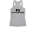 My Favorite Color is FREEDOM, a Athletic Heather Women's Racerback (back-view)