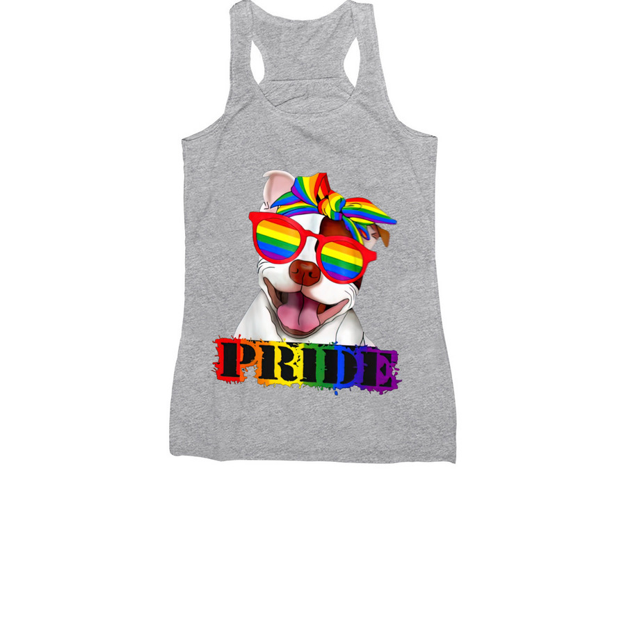Pitties for Pride!, a Athletic Heather Women's Racerback