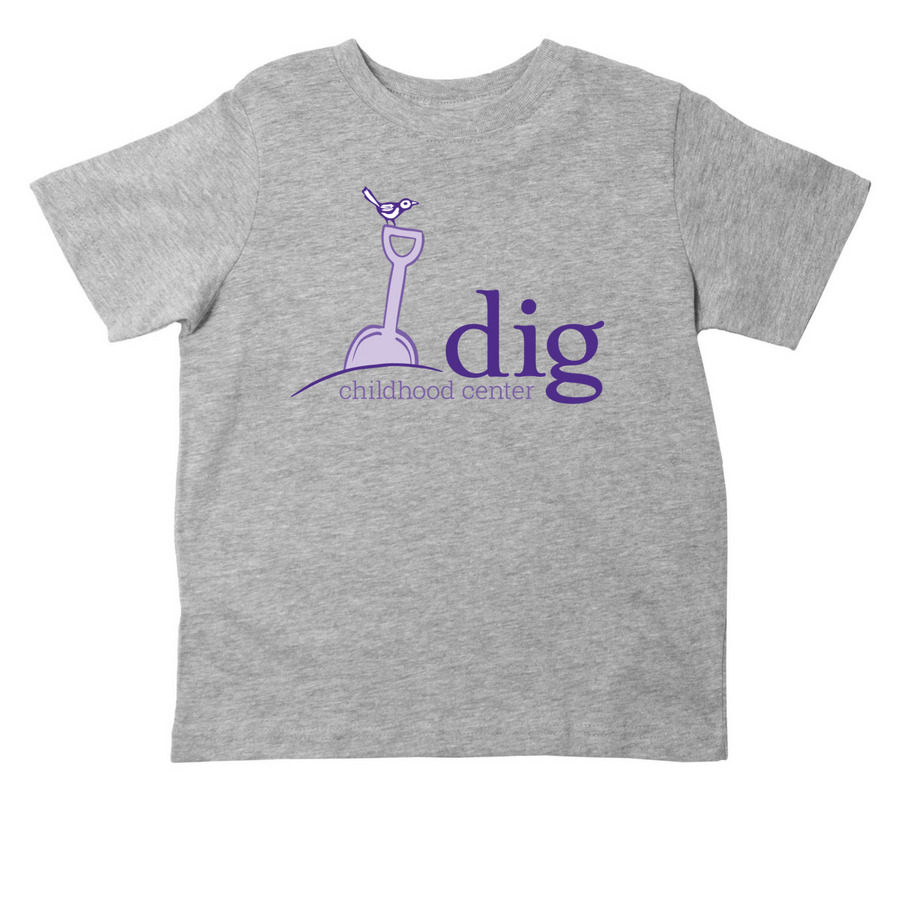 DIG Toddler Shirts - Purple Logo, a Heather Toddler Tee
