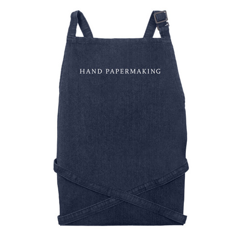 Hand Papermaking Apron, a Indigo Denim Recycled Denim Bib Apron
