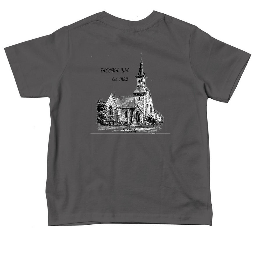 St. Luke's Church : Toddler, a Charcoal Toddler Tee (back-view)