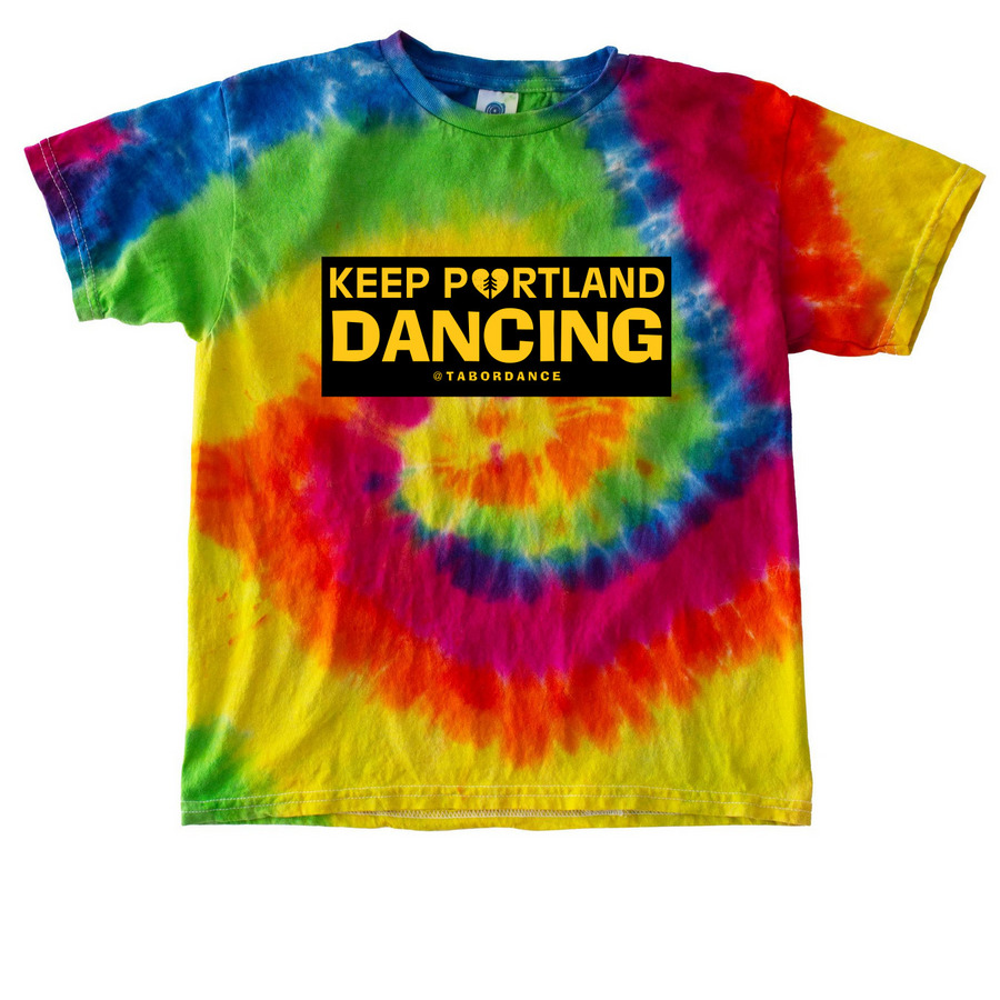 Keep Portland Dancing Tie Dye, a Moondance Youth Tie Dye Tee