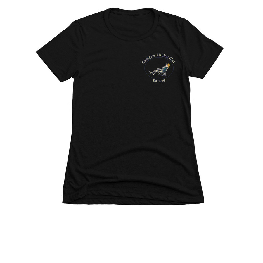 Snaggers Fishing Club, a Black Women's Slim Fit Tee