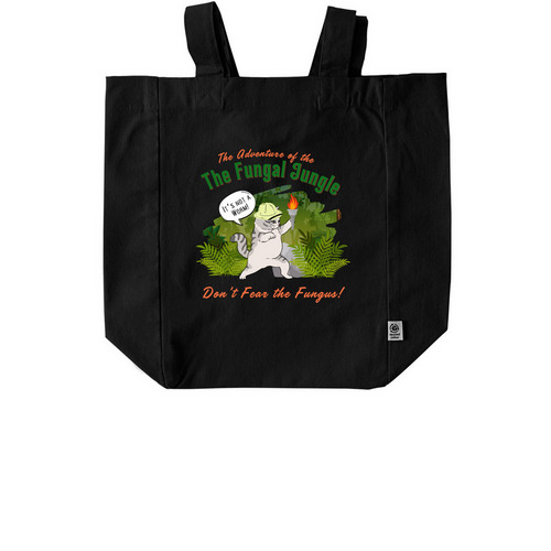 FieldHaven Fungal Jungle Tote, a Black Recycled Cotton Tote Bag