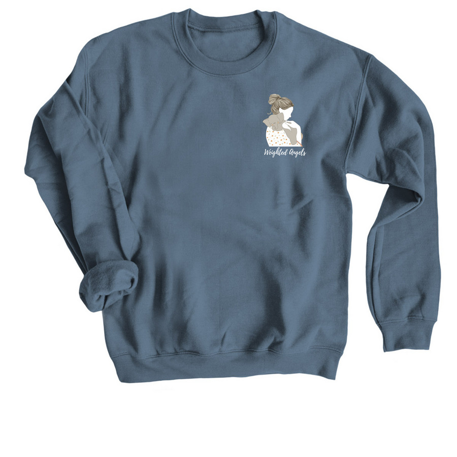 Weighted Angels "Pocket" Logo, a Indigo Crewneck Sweatshirt