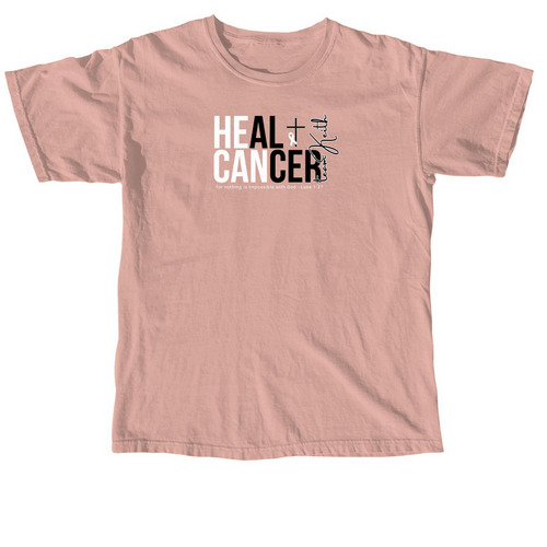 He Can Heal Cancer - Team Keith, a Peachy Comfort Colors Unisex Tee