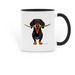 Crusoe's Happy Stick Mug, a Black Two-Tone Ceramic Mug