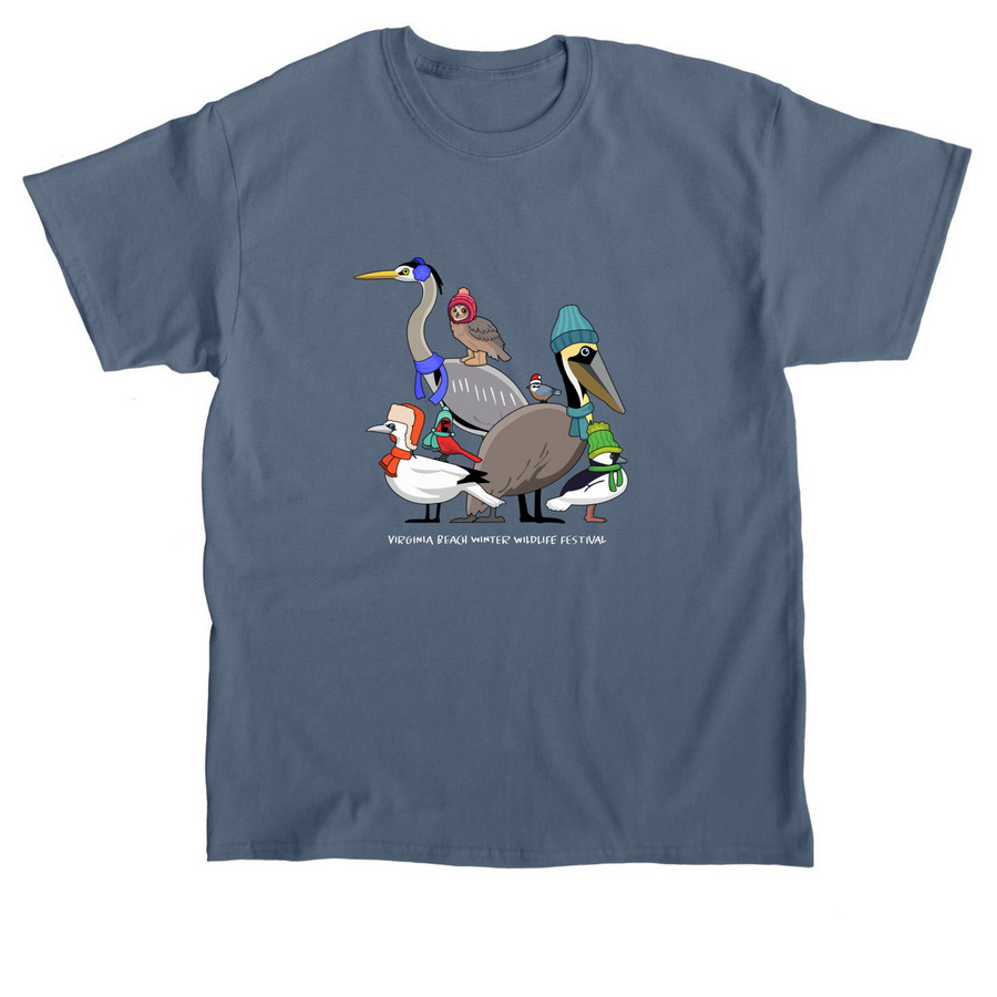 VB Winter Wildlife Festival - Winter Birds, a Indigo Blue Classic Unisex Tee