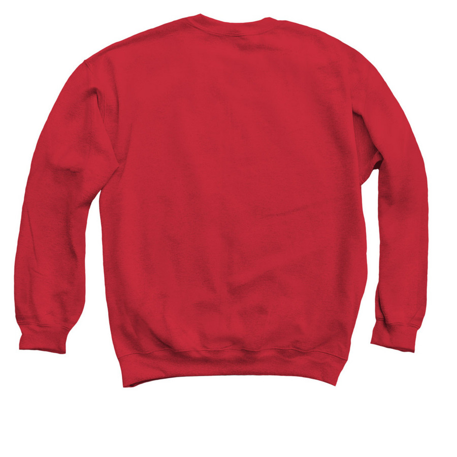 The Typewriter, a Red Crewneck Sweatshirt (back-view)