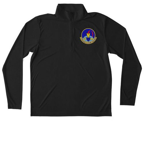 WMB Crest 1/4 Zip Performance Pullover + Polo, a Black Unisex Performance Quarter Zip Pullover