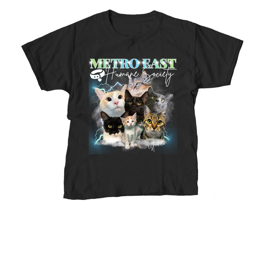 MEHS Vintage 90's Tee ? Cat, a Black Youth Unisex Tee