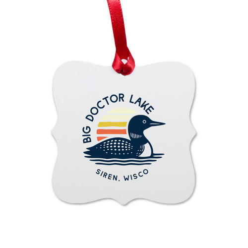 Limited Edition Holiday Ornament, a White Aluminum Square Ornament