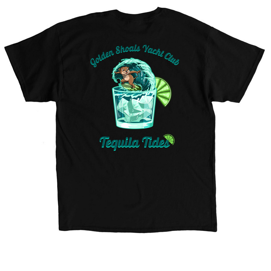 Tequila Tides, a Black Classic Unisex Tee (back-view)