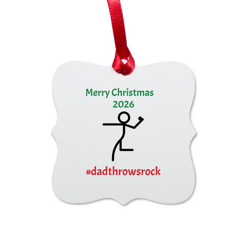 Merry Christmas 2026, a White Aluminum Square Ornament