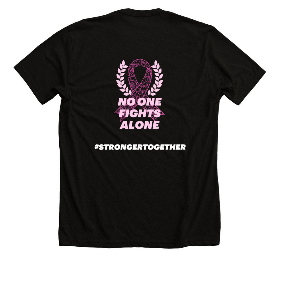 Breast Cancer Awareness, a Solid Black Blend Premium Unisex Tee (back-view)