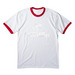 Linc Staff, a White/ Red Cotton Ringer Tee