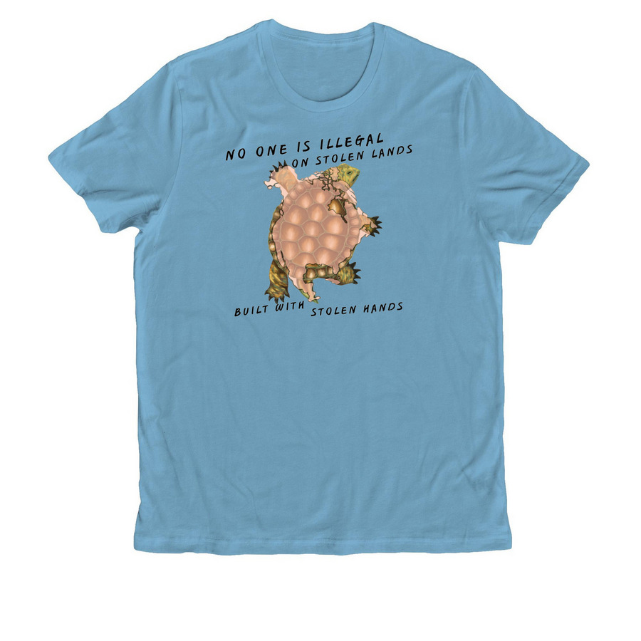 No One Is Illegal, a Arctic Blue Allmade Organic Cotton Unisex Tee