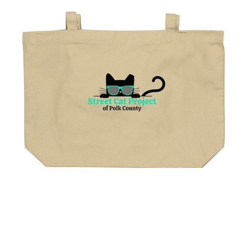 Street Cat Project Tote Bags, a Oyster Large Organic Cotton Tote Bag