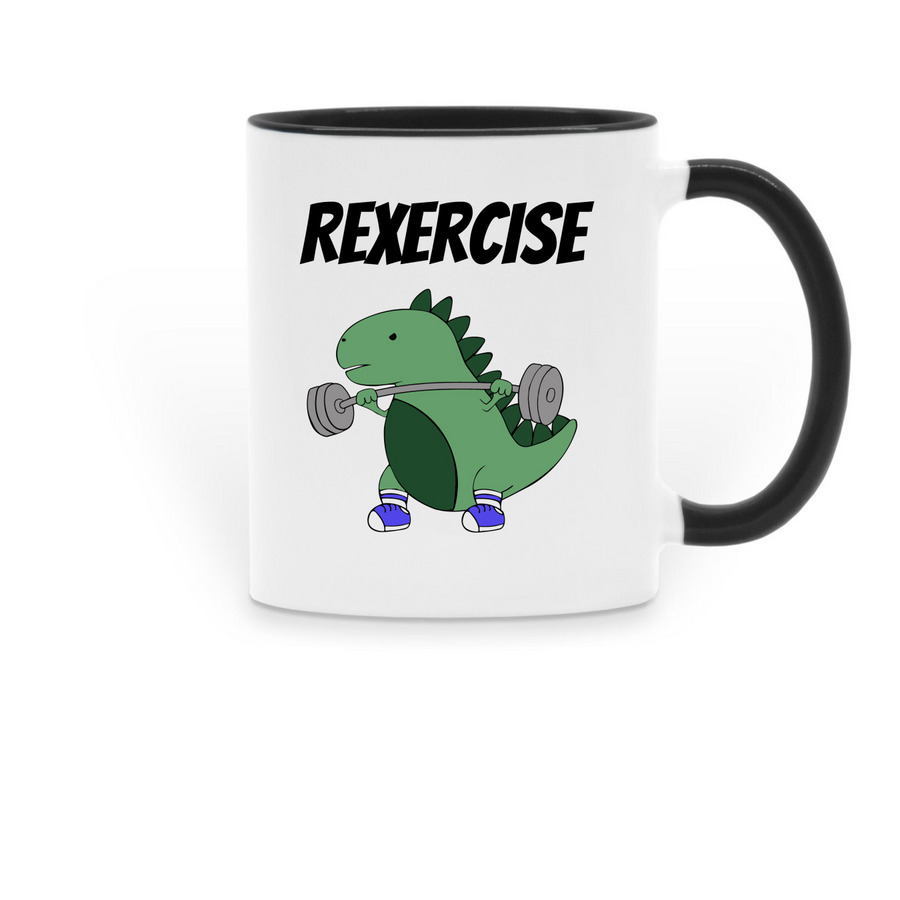 Rexercise Mug, a Black Two-Tone Ceramic Mug