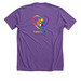 Love Loud. Rescue Proud. ??, a Heather Team Purple Premium Unisex Tee (back-view)