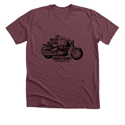 34th Annual Teddy Bear Ride, a Heather Maroon Premium Unisex Tee