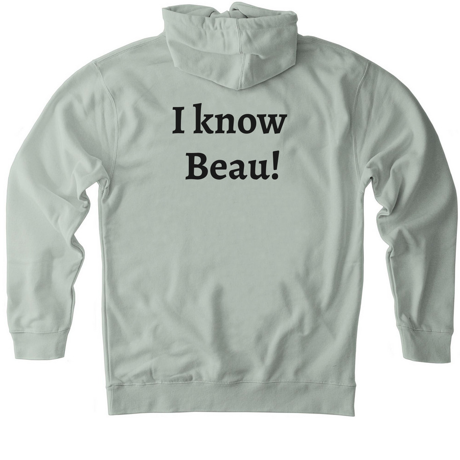 Beau's Buddies, a Dusty Sage Heavyweight Pullover Hoodie (back-view)