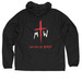 The Martyrs' Walk Rain Gear, a Black Quarter-Zip Windbreaker (back-view)