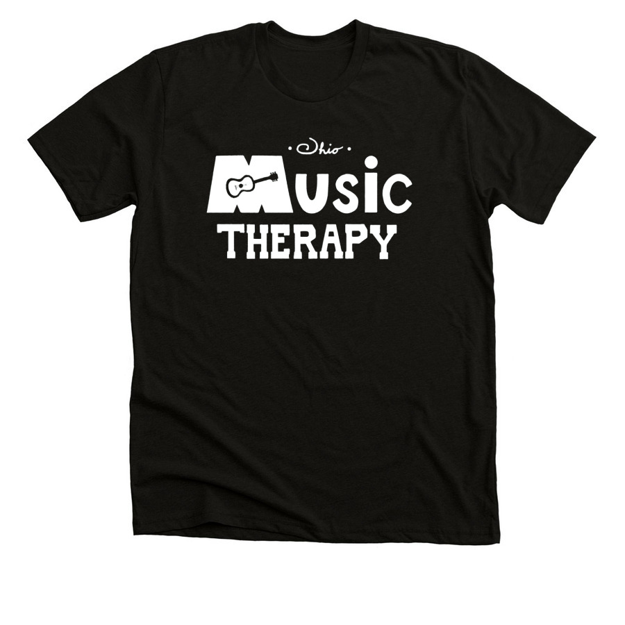 Ohio Music Therapy T-Shirt, a Black Heather Premium Unisex Tee