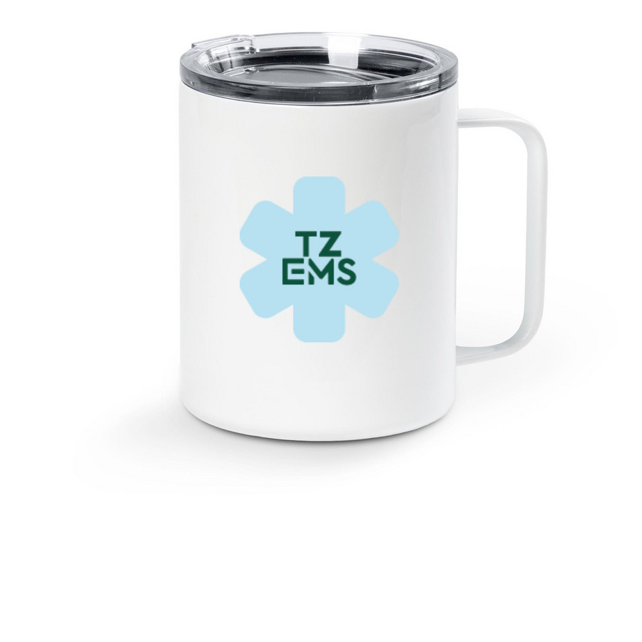 TZEMS Travel Mug #1, a White Stainless Steel Travel Mug
