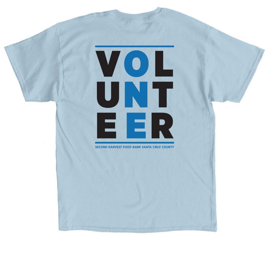 Second Harvest Volunteer ONE Wear (blue), a Light Blue Classic Unisex Tee (back-view)