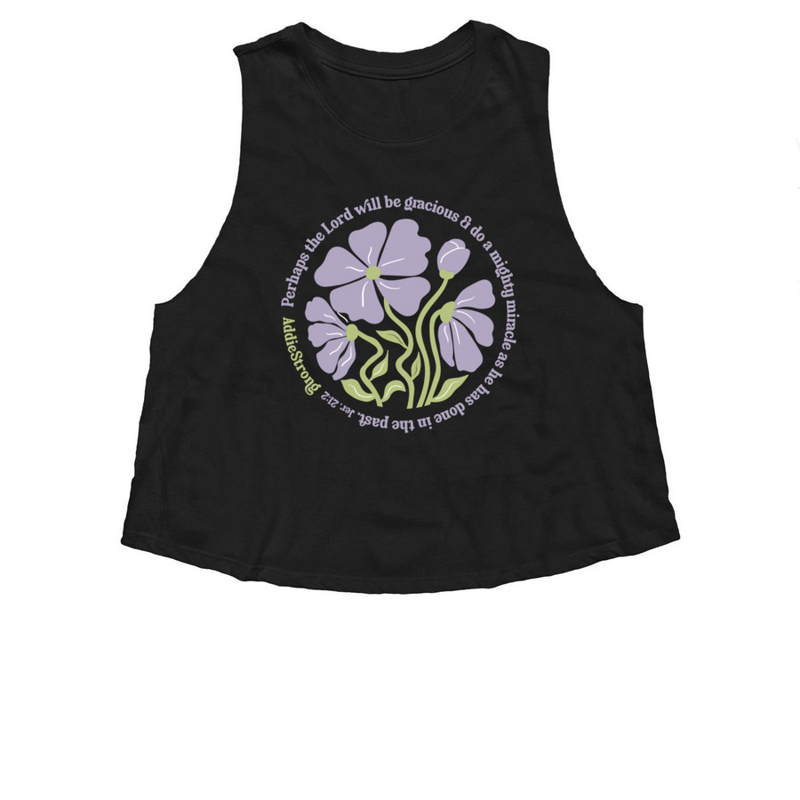 Jeremiah 21:2 Tank Top&nbsp;, a Solid Black Blend Women?s Cropped Racerback Tank