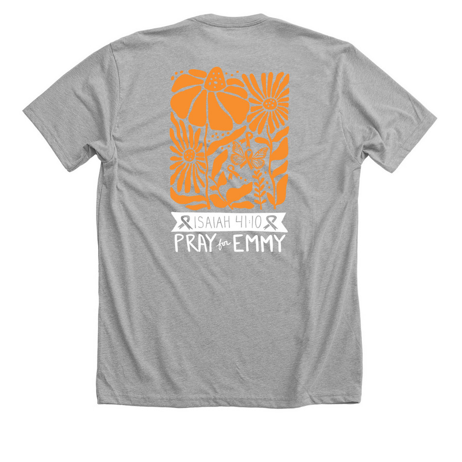 Team Emmy Lou T-shirt Fundraiser, a Athletic Heather Premium Unisex Tee (back-view)