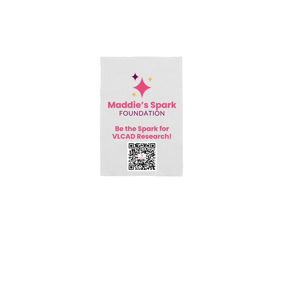 Garden Flag | Maddie's Spark Gear, a White 12" x 18" Yard Flag