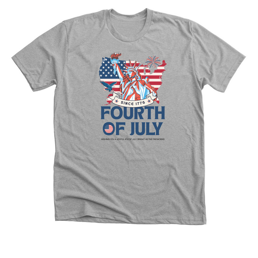 Fourth of July, a Athletic Heather Premium Unisex Tee